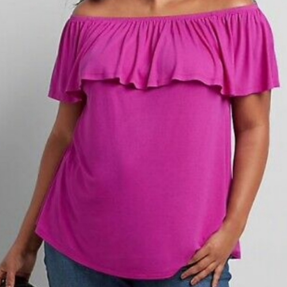 Lane Bryant NWT 4 ways to wear Flounce ruffle top 22/24